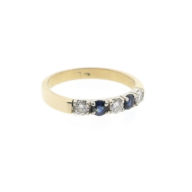 Image 8 of Gold ring with sapphire and diamond | 0.30 ct.