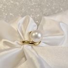 Image 9 of Gold ring with large cultured pearl