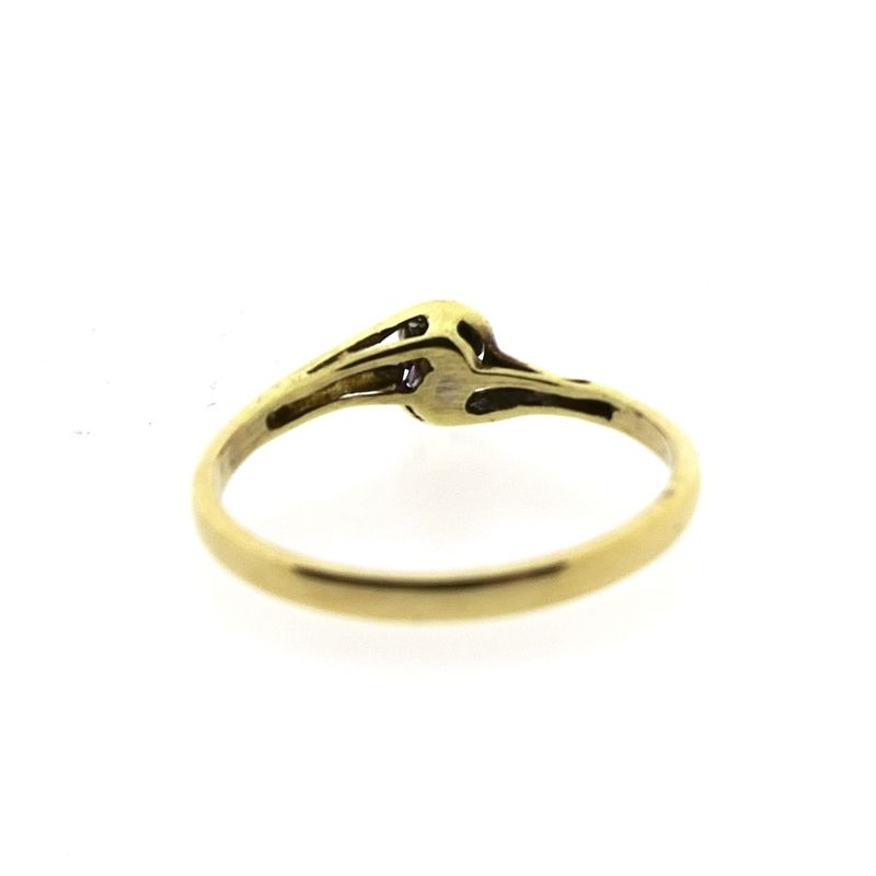 Image 4 of Gold solitaire ring with diamond; 0.01 ct.