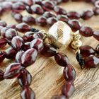 Image 12 of Antique glass bead necklace/sautoir with gold clasp