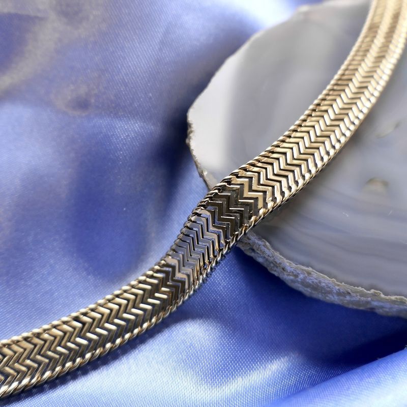 Image 2 of Two-tone gold zigzag link bracelet