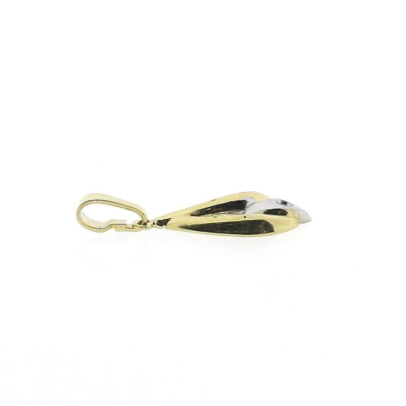 Image 4 of Two-tone gold minimalist pendant with diamond | 0.005 ct.