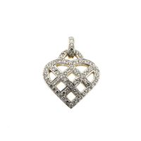 Gold heart pendant with diamonds; 1.30 ct.