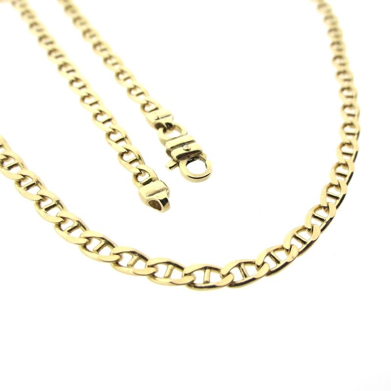 Image 5 of Gold navy/gourmet link necklace