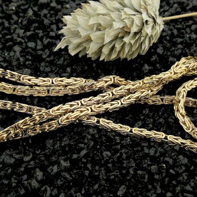 Image 2 of Gold square king link necklace