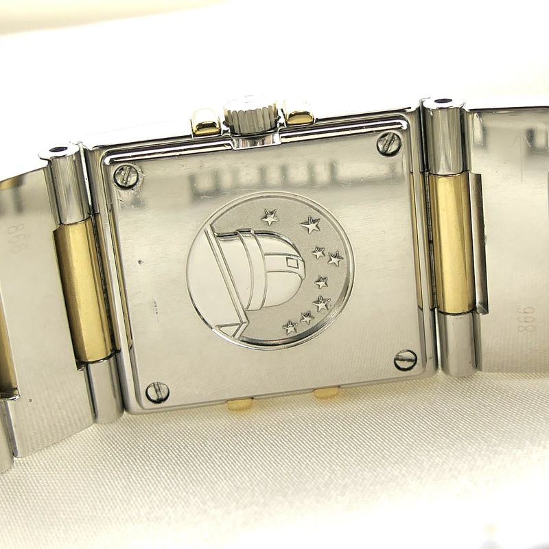 Image 12 of Omega Constellation Quadra 'Full Bar'; 18k. Goud/stalen dames horloge met diamanten