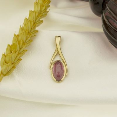 Image 2 of 18 carat gold pendant with pink tourmaline