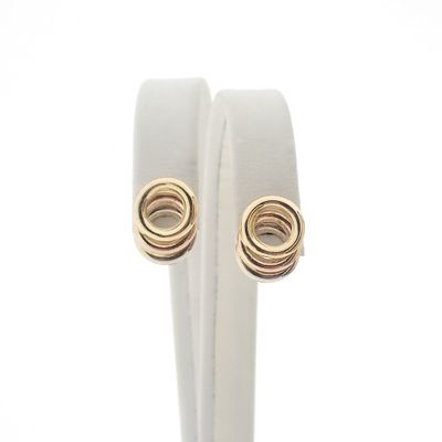 Image 1 of 18 ct. Tricolor gold stud earrings