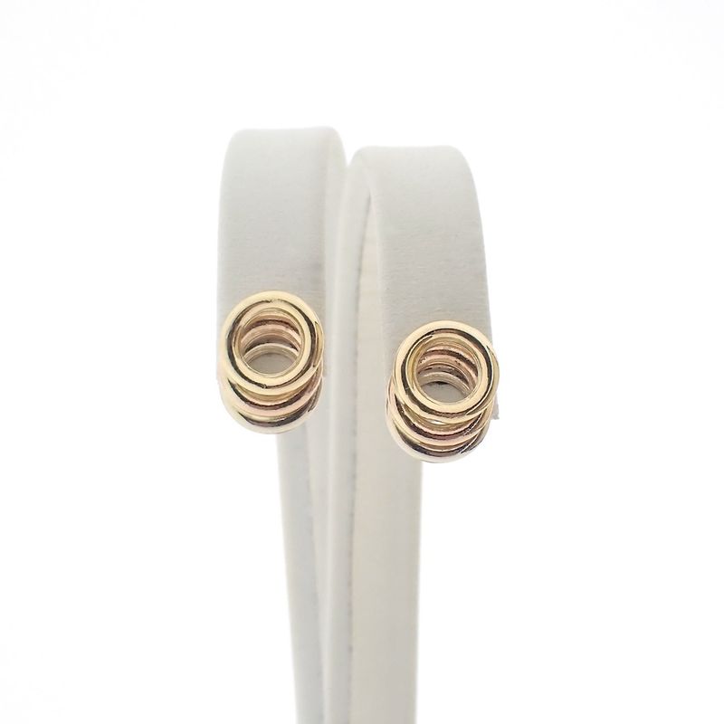 Image 1 of 18 ct. Tricolor gold stud earrings