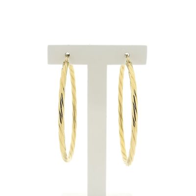 Image 1 of Gold twisted earrings | Ø 54.5 mm