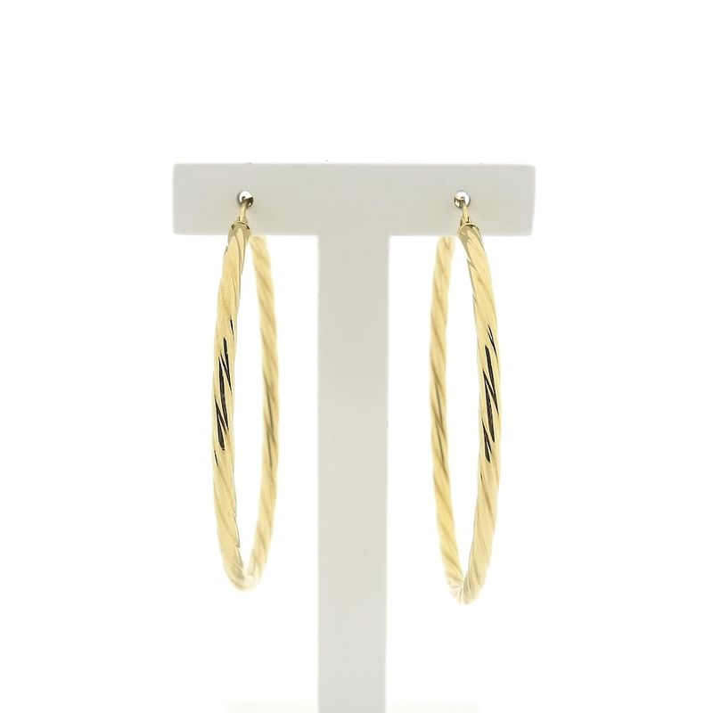 Image 1 of Gold twisted earrings | Ø 54.5 mm