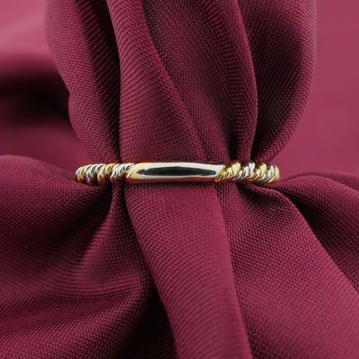 Image 2 of Two-tone gold twisted sliding ring