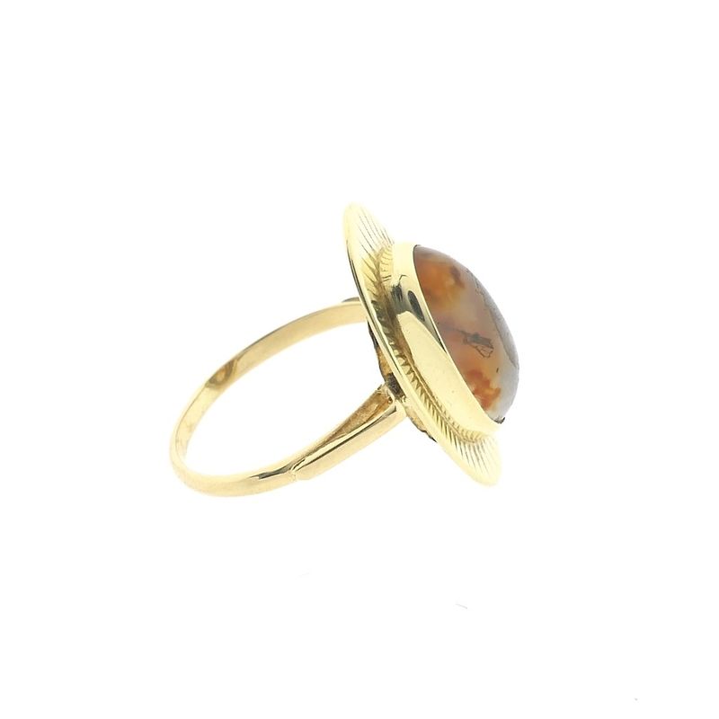 Image 5 of Gold ring with moss agate | Vintage