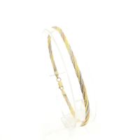 Tricolor gold link bracelet | 19 cm