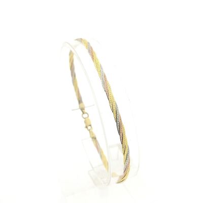 Image 1 of Tricolor gold link bracelet | 19 cm