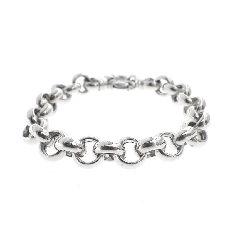 Image 1 of Silver jasseron link bracelet | 21 cm