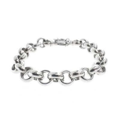 Silver jasseron link bracelet | 21 cm Image 1 of Silver jasseron link bracelet | 21 cm