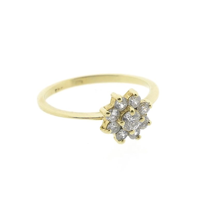 Image 4 of Gold subtle entourage ring with zirconia