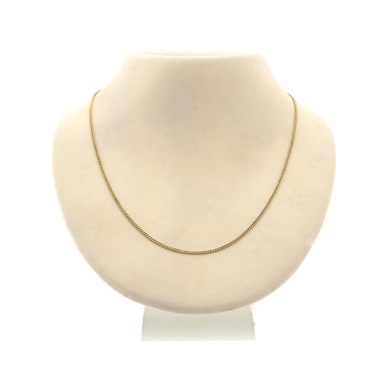 Image 4 of Gold flat gourmet link chain | 60 cm