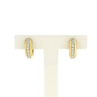 Gold hoop earrings with zirconia; Ø 15.2 mm