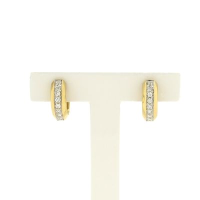 Image 1 of Gold hoop earrings with zirconia; Ø 15.2 mm