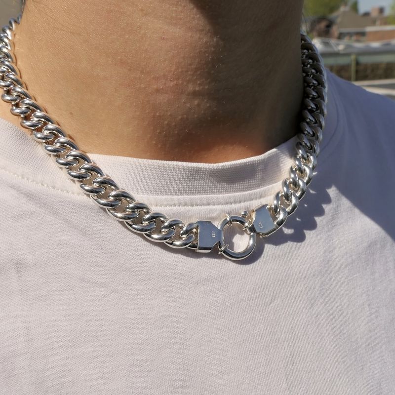 Image 10 of Silver gourmet link necklace | 43 cm