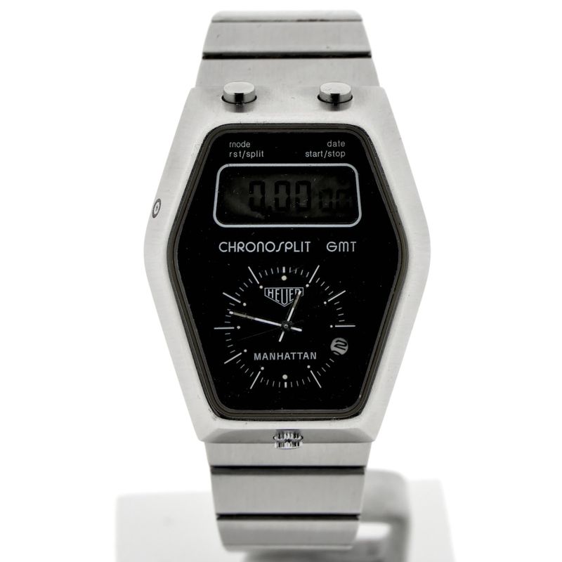Image 1 of Heuer Manhattan Chronosplit GMT 104.403; Vintage heren horloge