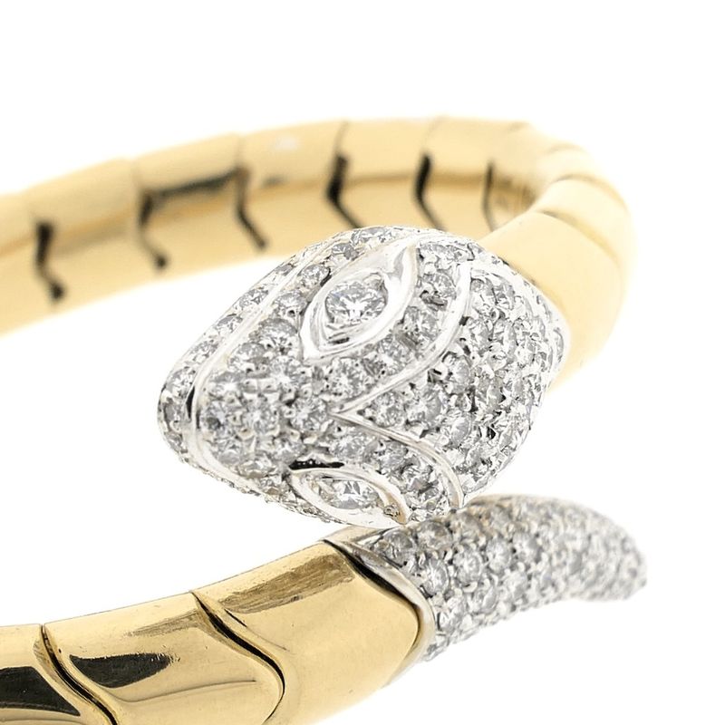 Image 6 of Leo Pizzo two-tone gold 'Serpentine' bracelet; Size XS