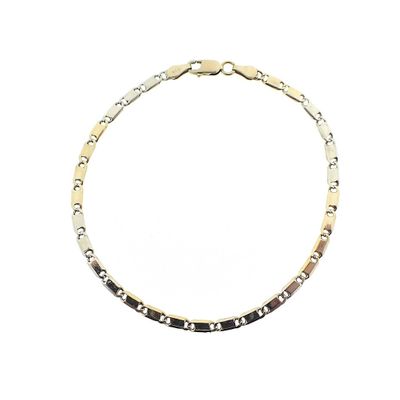 Bicolor gold Figaro bracelet | 21 cm Image 1 of Bicolor gold Figaro bracelet | 21 cm