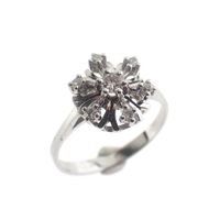 White gold entourage ring with diamond | 0.26 ct.
