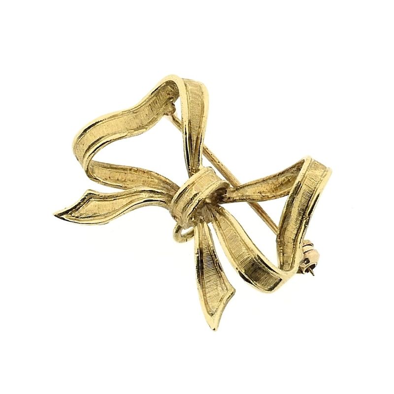 Image 11 of Gold brooch; Bow