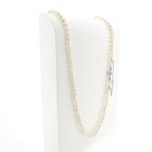 Image 4 of Pearl necklace with white gold clasp and diamonds; 0.01 ct.