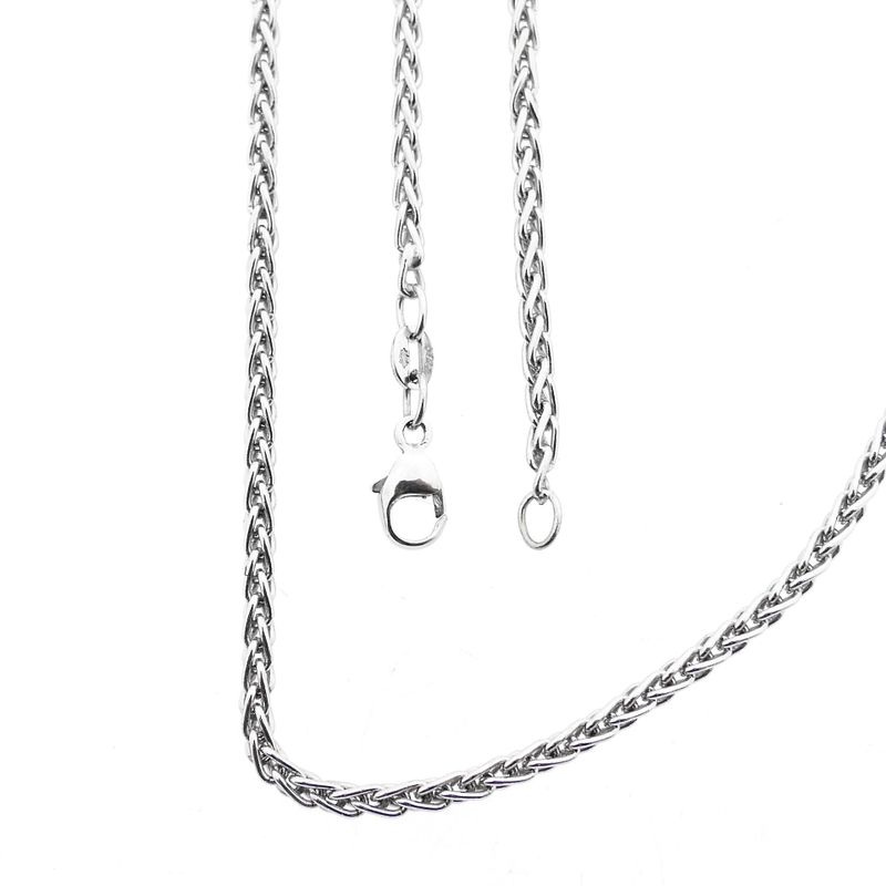 Image 1 of White Gold Square Fox Tail Necklace