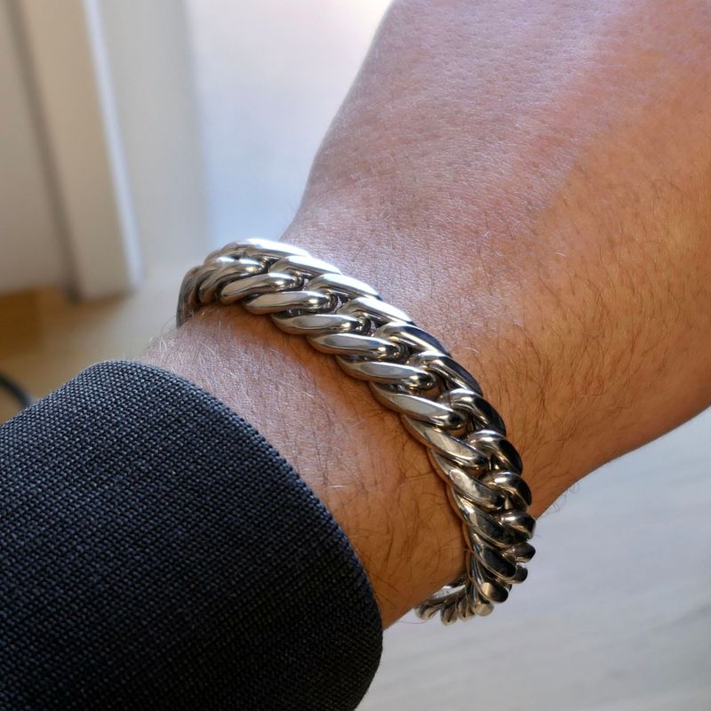 Image 9 of Solid Silver Gourmet Link Bracelet