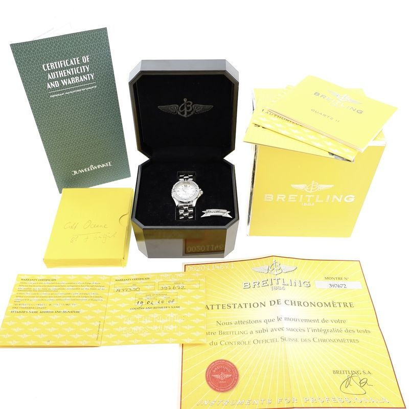 Image 16 of Breitling Colt Oceane 'Diamonds' A77350; Women's watch with diamond bezel