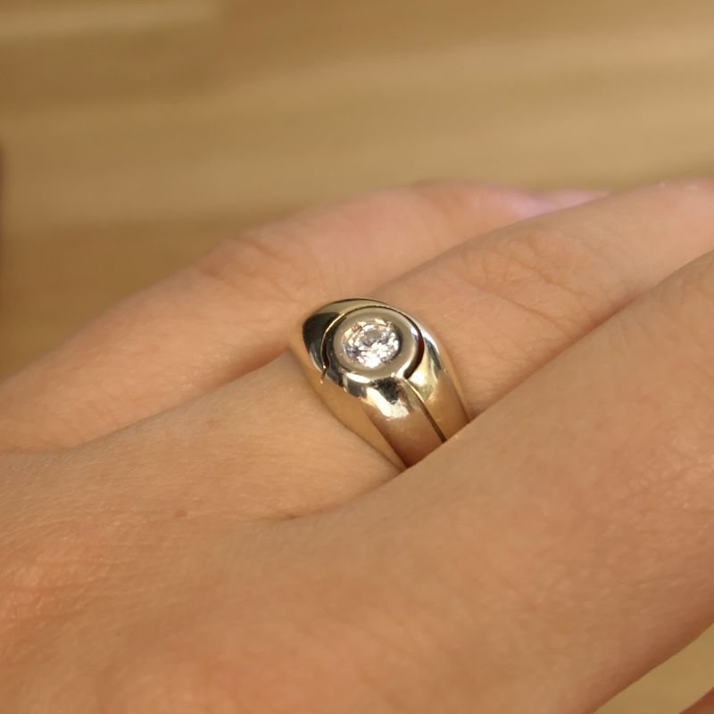 Image 6 of Two-tone gold ring with zirconia
