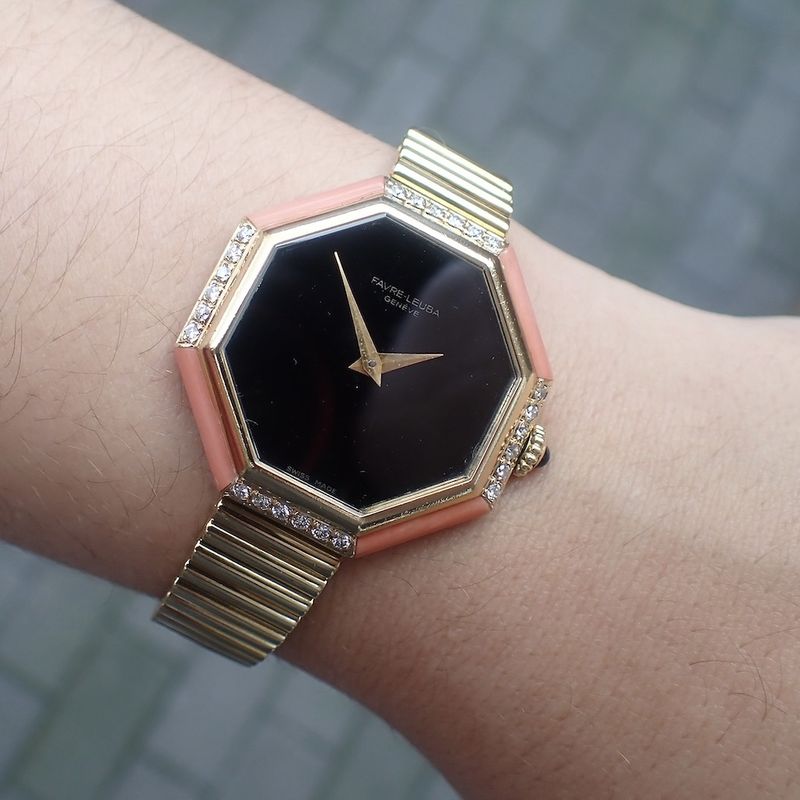 Image 13 of Favre Leuba 'Cocktail'; Vintage 18K yellow gold women's watch with diamonds