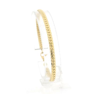 Image 1 of Golden Flat Gourmet Link Bracelet