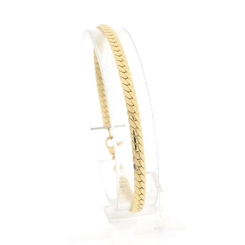Image 1 of Golden Flat Gourmet Link Bracelet