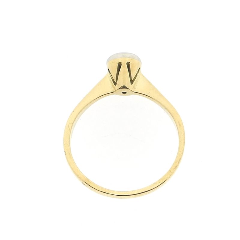Image 3 of Gold solitaire ring with diamond; 0.05 ct.