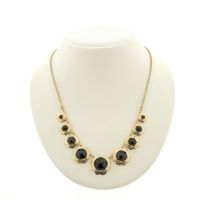 Antique gold necklace with garnet | 43.5 cm