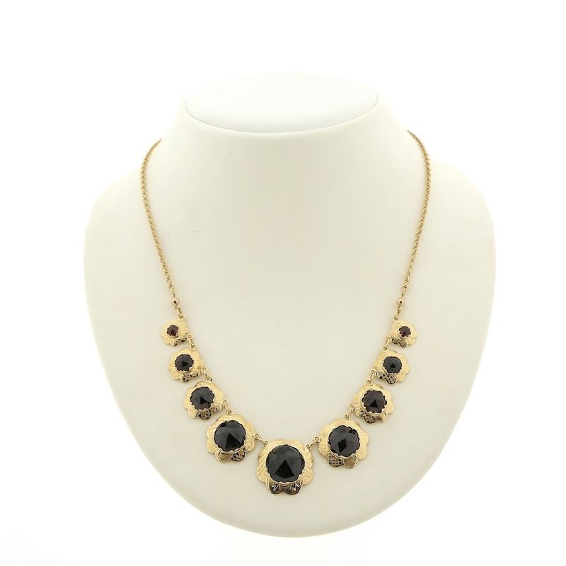 Image 1 of Antique gold necklace with garnet | 43.5 cm