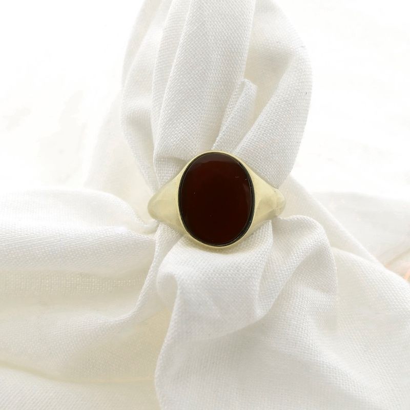 Image 6 of Gold men's ring with carnelian