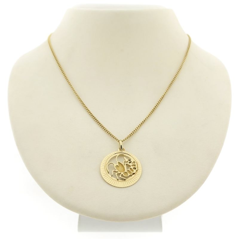 Image 3 of Gold zodiac sign pendant; Cancer