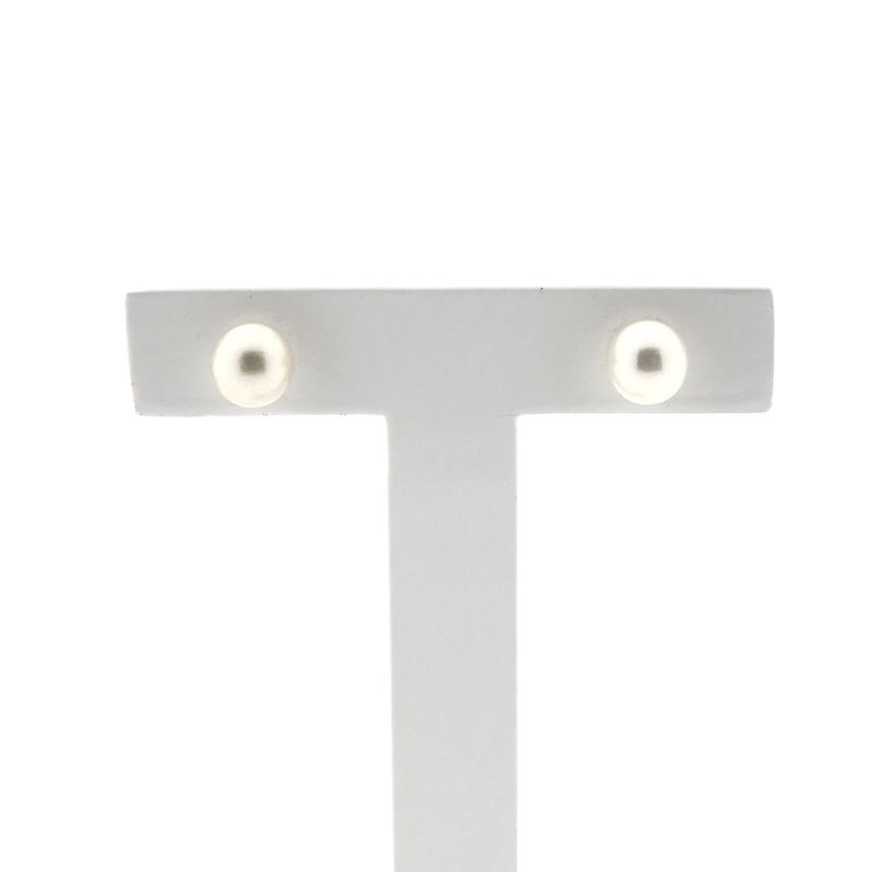 Image 1 of Gold stud earrings with cultured pearl