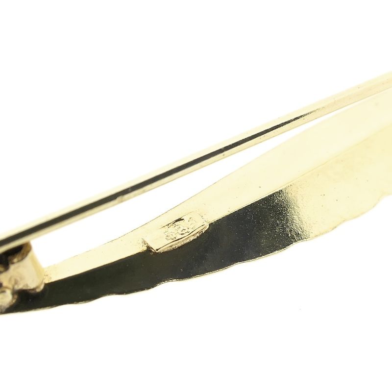 Image 5 of Vintage gold brooch of a feather