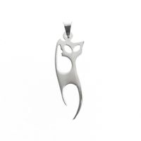 Silver pendant of a cat