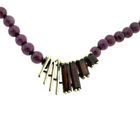 Image 3 of Glass bead necklace with gold pendant