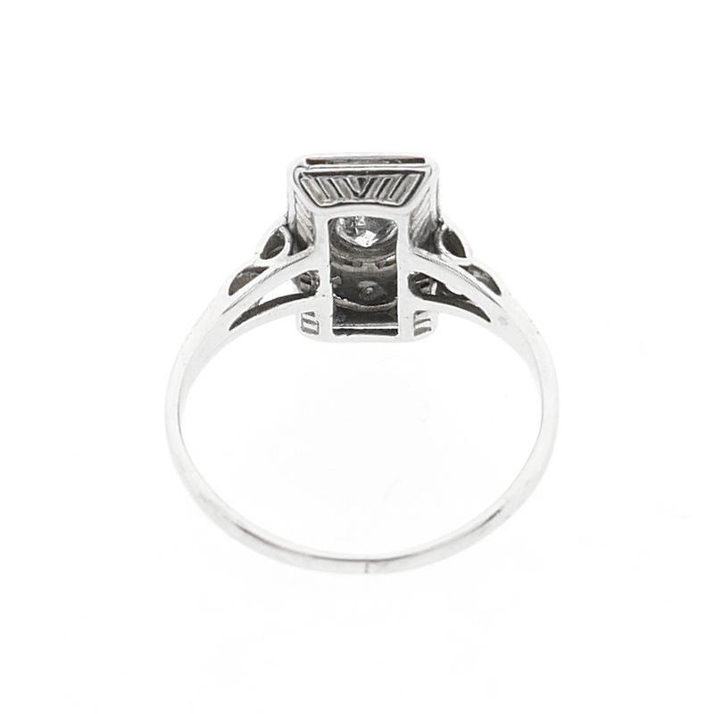 Image 3 of White gold art deco ring with diamond | 0.20 ct.