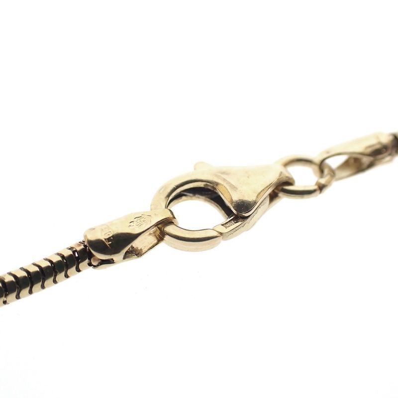 Image 5 of Gold snake link chain with diamond pendant; 0.17 ct. | 39 cm